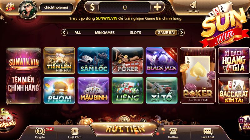 Các trò chơi game bài Sunwin phổ biến Các trò chơi game bài Sunwin phổ biến