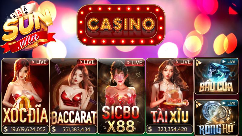 Giới thiệu sảnh Casino Sunwin Giới thiệu sảnh Casino Sunwin