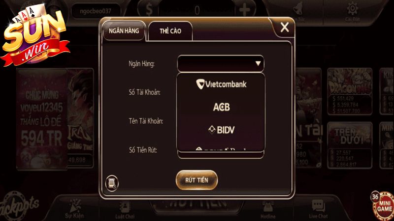 Hướng dẫn quy trình rút tiền Sunwin chi tiết